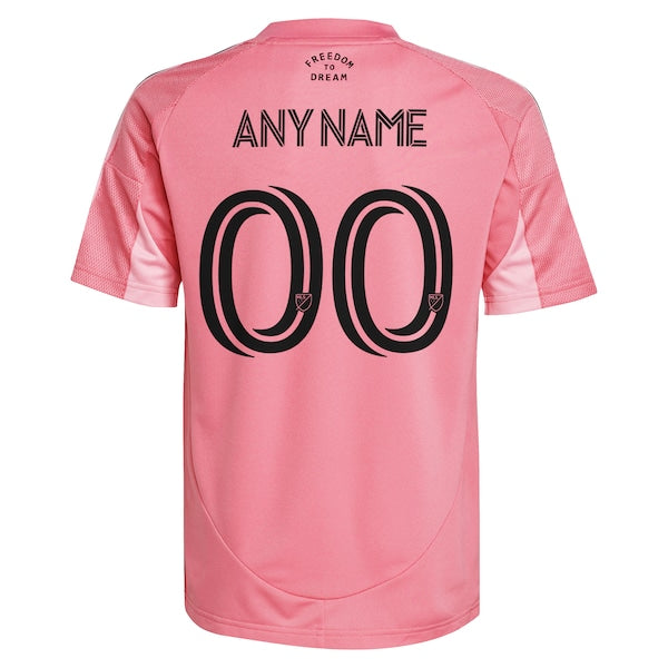 Inter Miami CF adidas Youth 2025 Euforia Replica Custom Jersey - Light Pink
