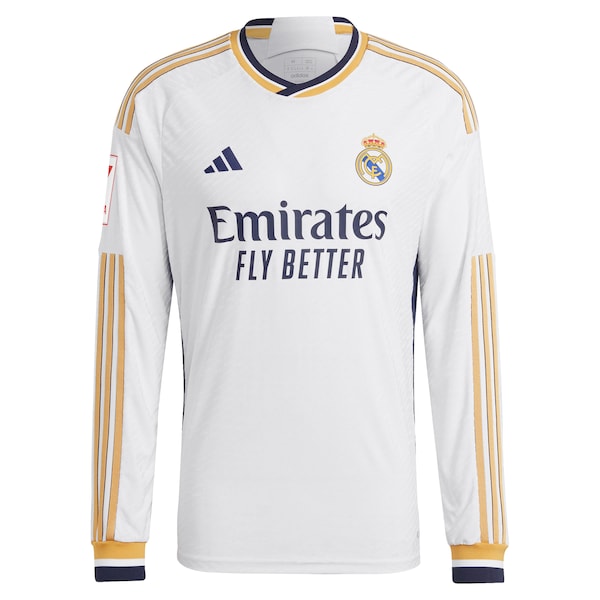 Los Merengues adidas Home 2023/24 Authentic Long Sleeve Custom Jersey - White