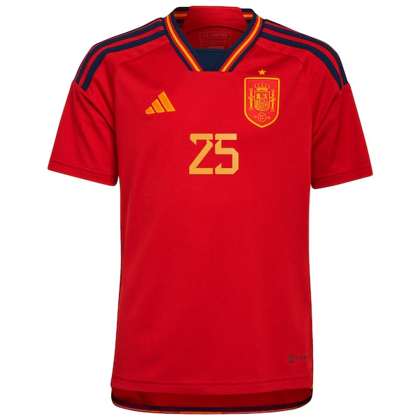 Ansu Fati Spain National Team adidas Youth 2022/23 Home Replica Jersey - Red