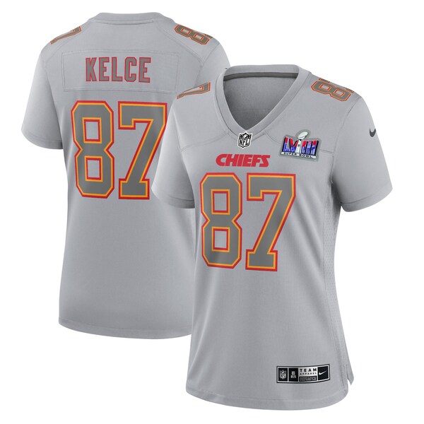 Travis Kelce Kansas City Chiefs Nike Women's Super Bowl LVIII Atmosphere Fashion Game Jersey - Gray