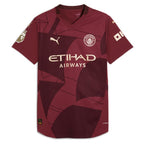 Manchester City Puma 2024/25 Third Authentic Replica Blank Patch Jersey - Burgundy