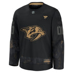 Nashville Predators  2024 Military Appreciation Personalized Long Sleeve Practice Jersey - Black