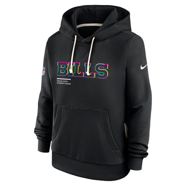 Buffalo Bills Nike Women's 2025 NFL Crucial Catch Sideline Standard Issue Dri-FIT Hoodie - Black