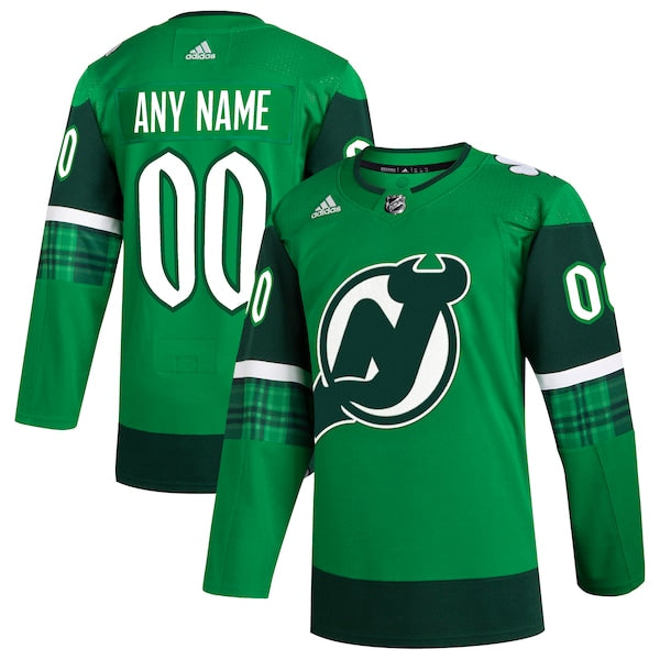 New Jersey Devils adidas St. Patrick's Day Authentic Custom Jersey - Kelly Green