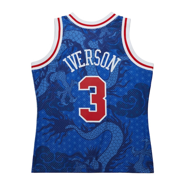 Allen Iverson Philadelphia 76ers 1996/97 Hardwood Classics Asian Heritage 6.0 Swingman Throwback Player Jersey - Royal
