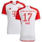 Sadio Mané Bayern Munich adidas 2023/24 Home Replica Jersey - White