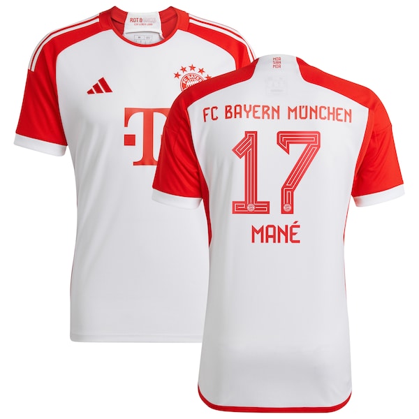 Sadio Mané Bayern Munich adidas 2023/24 Home Replica Jersey - White
